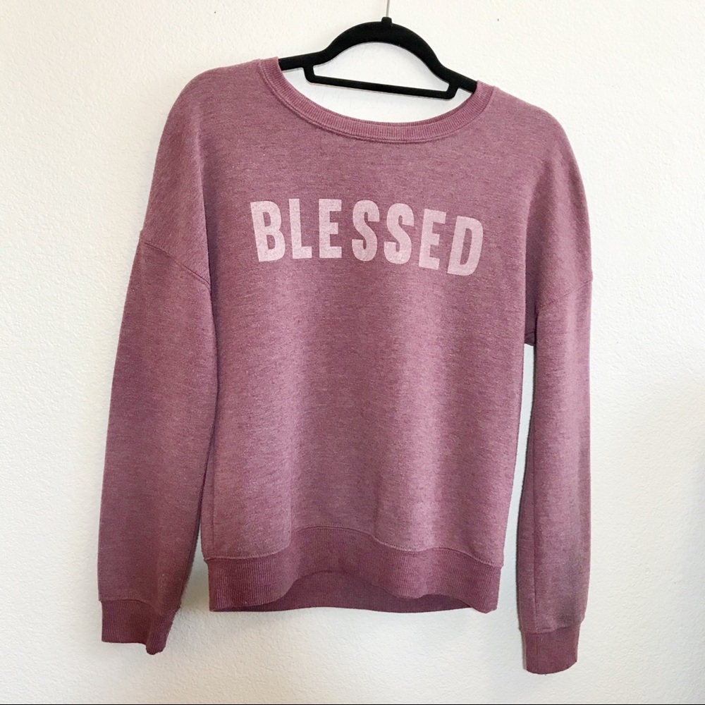 Zoe + Liv Burgundy Blessed Casual Sweatshirt small